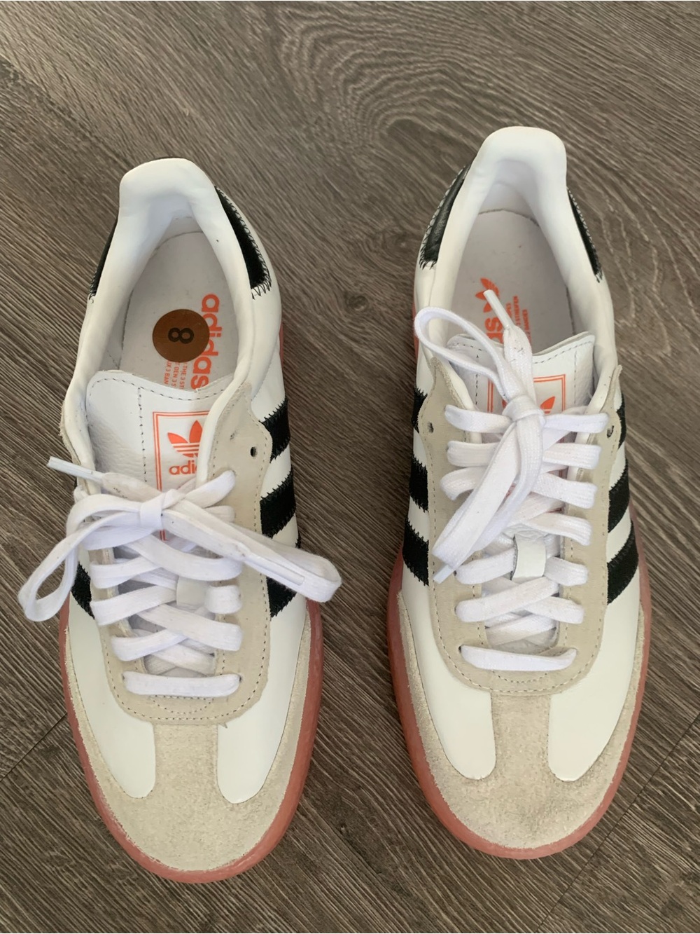 adidas Samba Sneakers in White, Black & Gum - Picture 3 of 8